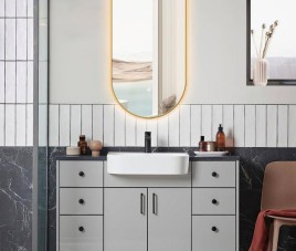 ELLIPS - 40x75 CM ( GOUD ) Toilet / Badkamerspiegel met verlichting