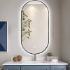 ELLIPS - 40x75 CM ( ZWART ) Toilet / Badkamerspiegel met verlichting