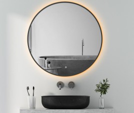 LUNA - 100 CM ( ZWART ) Badkamerspiegel met verlichting