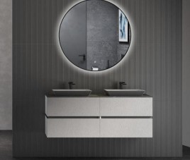 LUNA - 100 CM ( ZWART ) Badkamerspiegel met verlichting
