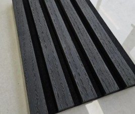 €69 Per Paneel -  SUPERMAT 52x260 cm DIEP ZWART EIKEN akoestische wand panelen lattenwand met Vilt 