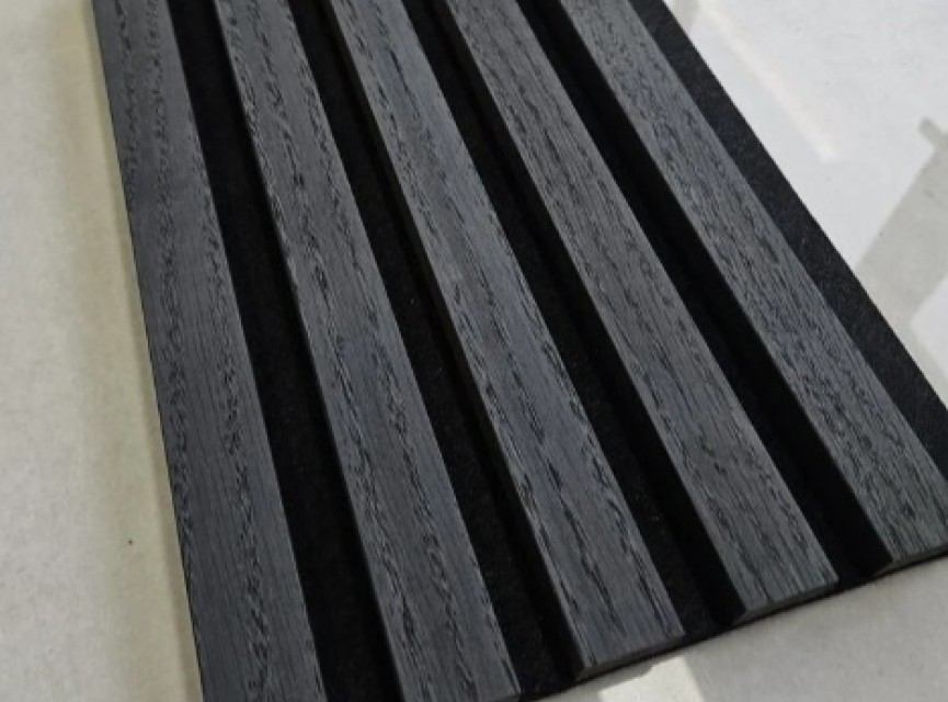 €69 Per Paneel -  SUPERMAT 52x260 cm DIEP ZWART EIKEN akoestische wand panelen lattenwand met Vilt 