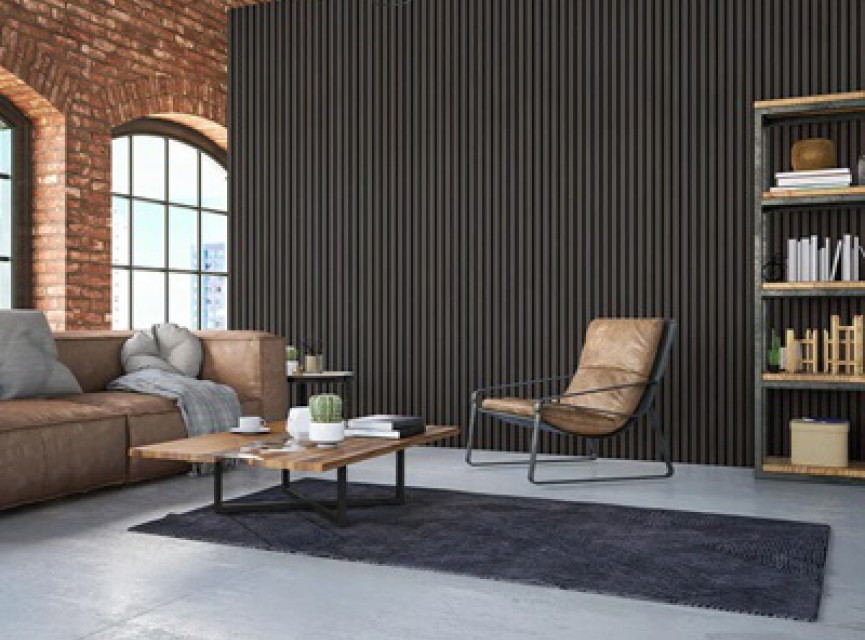 €69 Per Paneel -  SUPERMAT 52x260 cm DIEP ZWART EIKEN akoestische wand panelen lattenwand met Vilt 