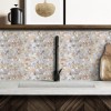 Oppio SHELL Tiles - Mother of PEARL HEXAGON wit - Zelfklevend Mozaiek 305x305x3.3mm