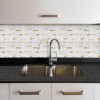 Oppio Wit Marmerlook met GOUDEN ALU Wildverband - Zelfklevend Mozaiek 303x298x4mm