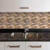 Oppio Taupe Natuursteen Wildverband - Zelfklevend Mozaiek 303x298x4mm