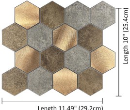 Oppio Koper XL Taupe Grijs HEXAGON - Zelfklevend Mozaiek 29.2x25.4x4mm