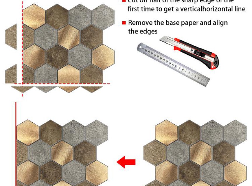 Oppio Koper XL Taupe Grijs HEXAGON - Zelfklevend Mozaiek 29.2x25.4x4mm