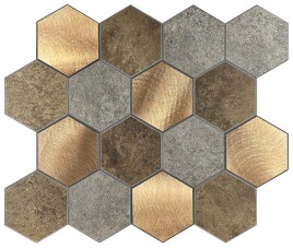 Oppio Koper XL Taupe Grijs HEXAGON - Zelfklevend Mozaiek 29.2x25.4x4mm
