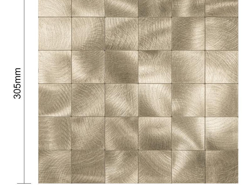 Oppio XL Geborsteld Goud - Grote blokken - Zelfklevend Mozaiek 305x305x4mm