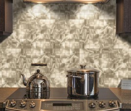 Oppio XL Geborsteld Goud - Grote blokken - Zelfklevend Mozaiek 305x305x4mm