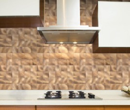 Oppio XL Geborsteld Brons - Grote blokken - Zelfklevend Mozaiek 305x305x4mm