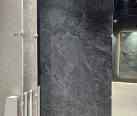 Oppio €72,- PER PANEEL - PVC Wandpaneel MAT Ardesia Noir / Zwart - 120x280x0,3 cm