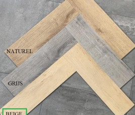 Chicago klik PVC visgraat Beige licht eiken met geïntegreerde ondervloer