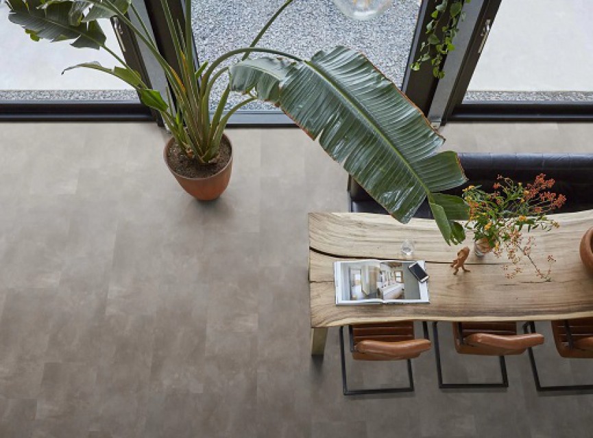 Hamburg EXTRA GROOT 91x91 VIERKANT Warm Grey DRYBACK ( LEVENSLANGE GARANTIE ) / micro-bevel 4v / PVC Vloer / Plak PVC