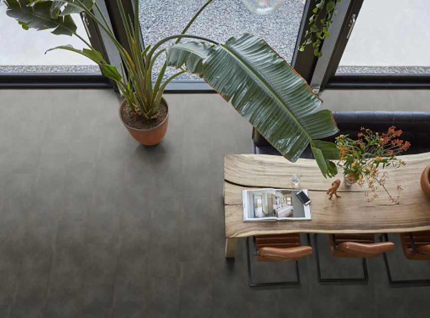 XL Munchen, Concrete EXTRA GROOT 91x91 VIERKANT XL ANTRACITE DRYBACK ( LEVENSLANGE GARANTIE ) / micro-bevel 4v / PVC Vloer / Plak PVC