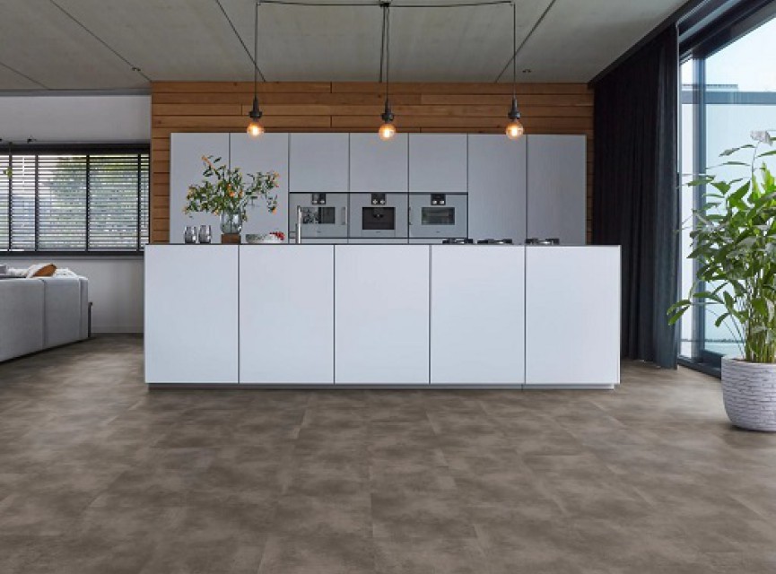 XL Munchen EXTRA GROOT 91x91 VIERKANT XL MID GREY DRYBACK ( LEVENSLANGE GARANTIE ) / micro-bevel 4v / PVC Vloer / Plak PVC