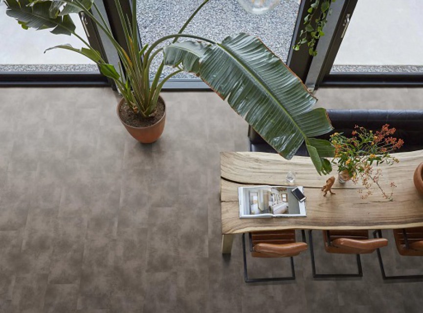 XL Munchen EXTRA GROOT 91x91 VIERKANT XL MID GREY DRYBACK ( LEVENSLANGE GARANTIE ) / micro-bevel 4v / PVC Vloer / Plak PVC