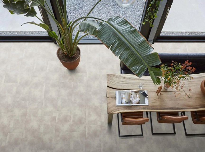 XL Munchen Conrete EXTRA GROOT 91x91 VIERKANT XL OFF GREY DRYBACK ( LEVENSLANGE GARANTIE ) / micro-bevel 4v / PVC Vloer / Plak PVC