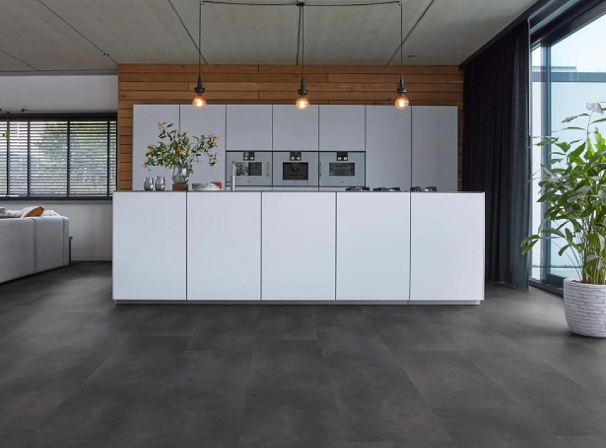 Berlijn tegel pvc dryback micro-bevel 4V - Anthracite 450x900