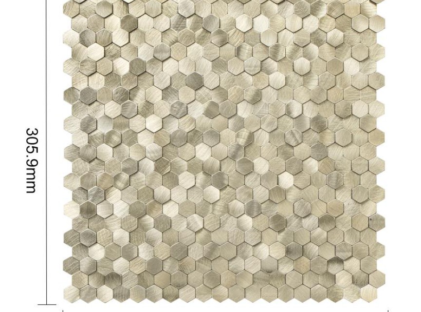 Oppio Geborsteld MINI Hexagon Goud - Zelfklevend Mozaiek 308x298x4mm