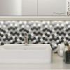 Oppio XL Grijs-Zwart MIX HEXAGON - Zelfklevend Mozaiek 288x280x4mm