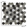 Oppio XL Grijs-Zwart MIX HEXAGON - Zelfklevend Mozaiek 288x280x4mm