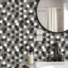 Oppio XL Grijs-Zwart MIX HEXAGON - Zelfklevend Mozaiek 288x280x4mm