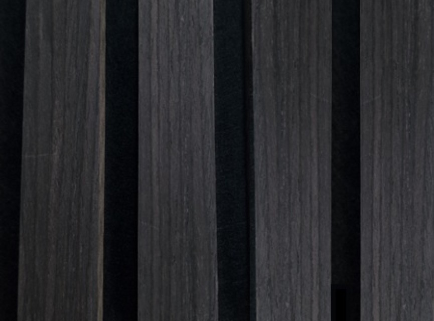 €37 Per Paneel - SUPERMAT 60x260 cm Zwart Eiken ( Black Oak ) akoestische wand panelen lattenwand met Vilt
