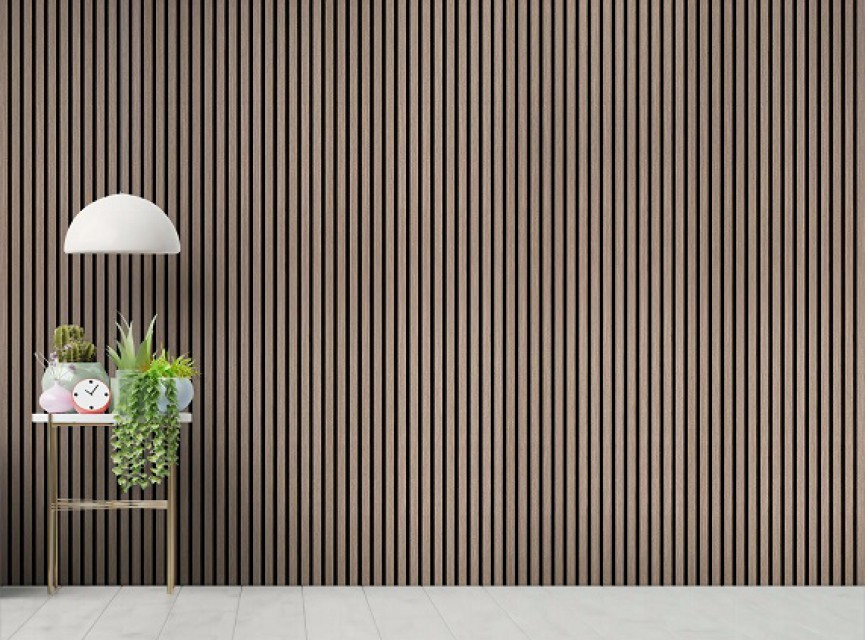 €37 Per Paneel - SUPERMAT 60x260 cm LICHT WALNOOT Eiken akoestische wand panelen lattenwand met Vilt