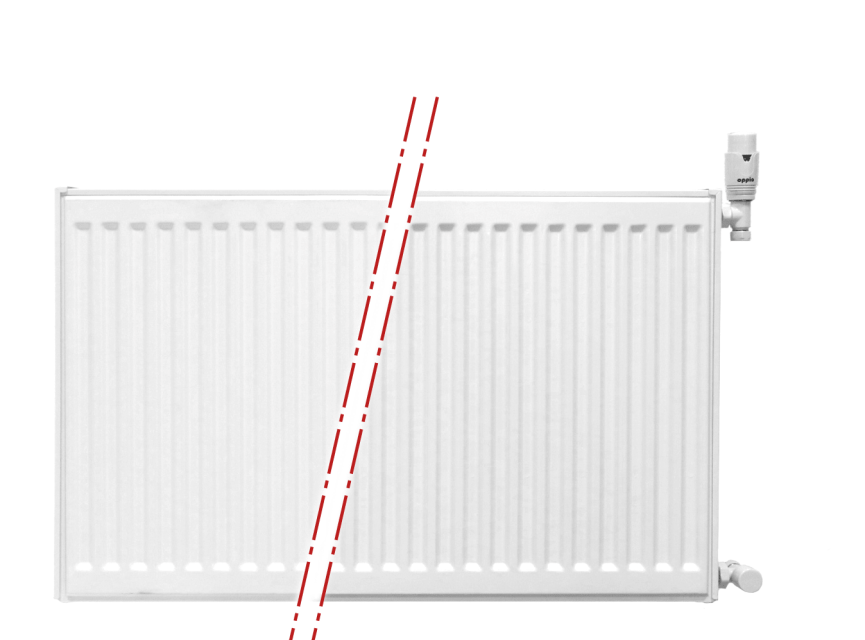 40x120 cm Type 22 - 1936 Watt - Oppio Paneelradiator Compact 6 geribbelde voorzijde - Wit (Ral 9016)