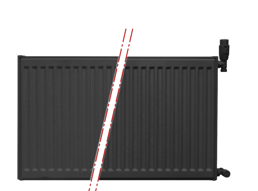 50x120 cm Type 22 - 2239 Watt - Oppio Paneelradiator Compact 6 geribbelde voorzijde - Mat Zwart (Ral 9005)