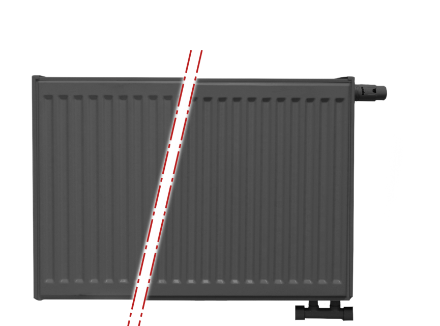 50x120 cm Type 22 - 2239 Watt - Oppio Paneelradiator Compact 6 geribbelde voorzijde - Mat Zwart (Ral 9005)