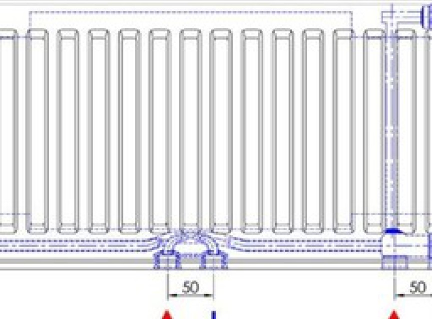 50x80 cm Type 22 - 1492 Watt - ECA Paneelradiator Compact 8 vlakke voorzijde - Mat Zwart (Ral 9005)
