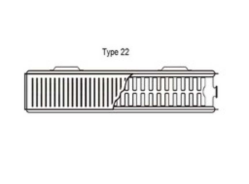 50x80 cm Type 22 - 1492 Watt - ECA Paneelradiator Compact 8 vlakke voorzijde - Mat Zwart (Ral 9005)