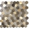 Oppio XL Bruin-Koper MIX HEXAGON - Zelfklevend Mozaiek 288x280x4mm