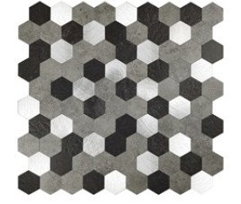 Oppio XL Grijs-Zwart MIX HEXAGON - Zelfklevend Mozaiek 288x280x4mm