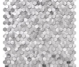 Oppio Geborsteld MINI Hexagon Zilver - Zelfklevend Mozaiek 308x298x4mm