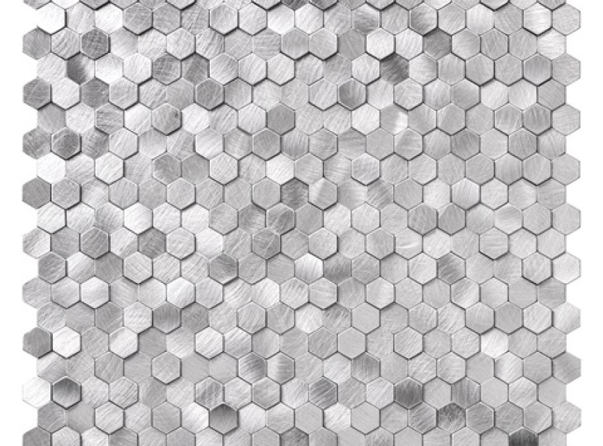 Oppio Geborsteld MINI Hexagon Zilver - Zelfklevend Mozaiek 308x298x4mm