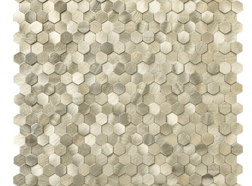 Oppio Geborsteld MINI Hexagon Goud - Zelfklevend Mozaiek 308x298x4mm