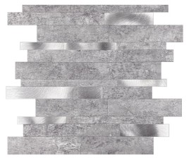 Oppio Grijs-Zilver Natuursteen ALU Wildverband - Zelfklevend Mozaiek 303x298x4mm