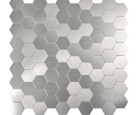 Oppio Geborsteld Zilver HEXAGON - Zelfklevend Mozaiek 291x286x4mm