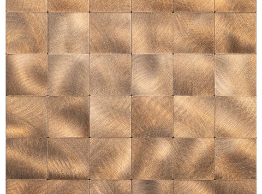 Oppio XL Geborsteld Brons - Grote blokken - Zelfklevend Mozaiek 305x305x4mm
