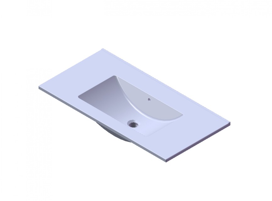 Florence Wastafel Parijs 90cm Zonder Kraangat Mat wit