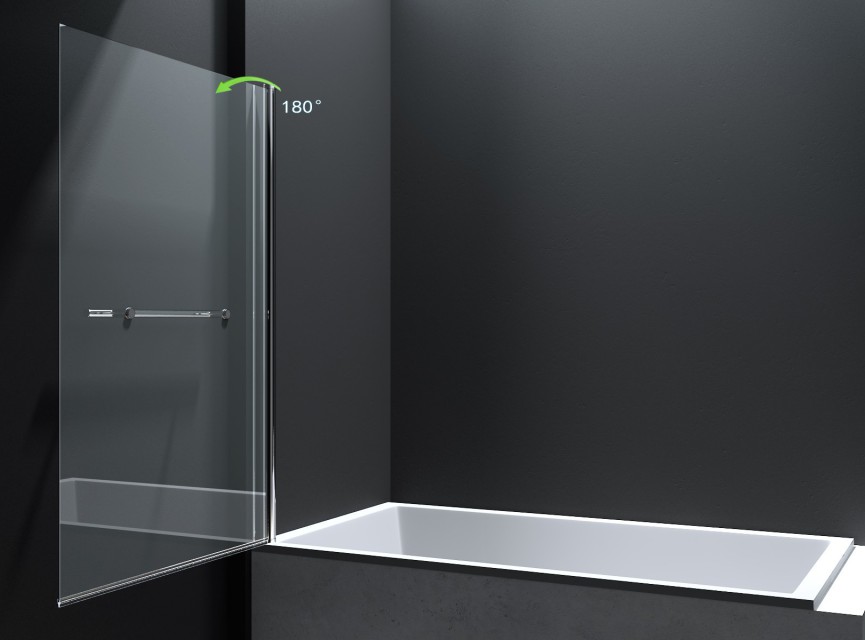 Erico badwand incl.handd-beugel 80x140cm NANO glas 6mm