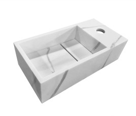Noble fontein rechts Solid surface 36 x 18 x 10 cm marmer wit