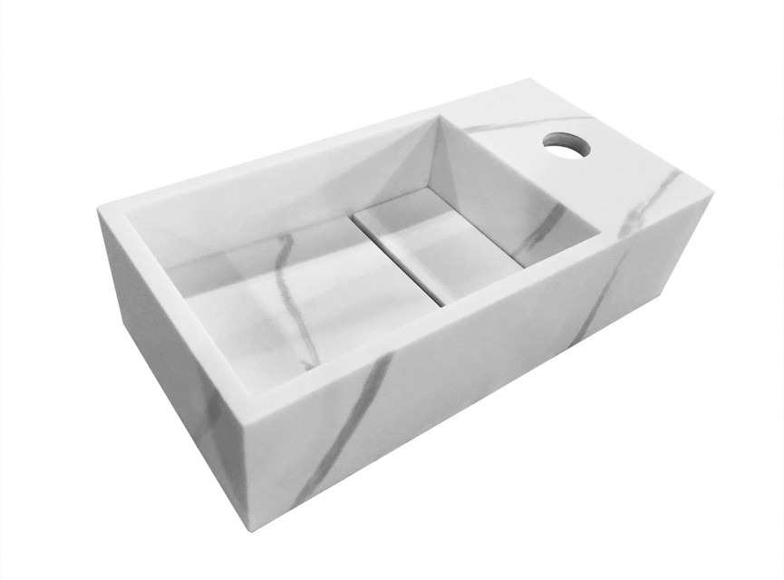 Noble fontein rechts Solid surface 36 x 18 x 10 cm marmer wit