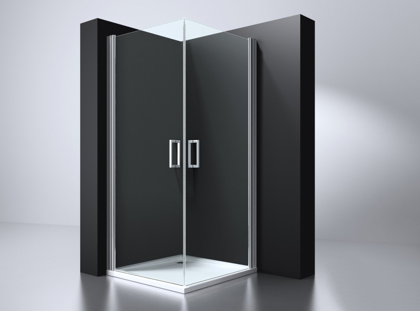 Erico vierkante cabine met 2 deuren 90x90x192cm NANO glas 6mm