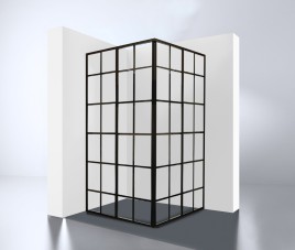 Black-Corner douche hoekinstap 890x890x2100x4mm