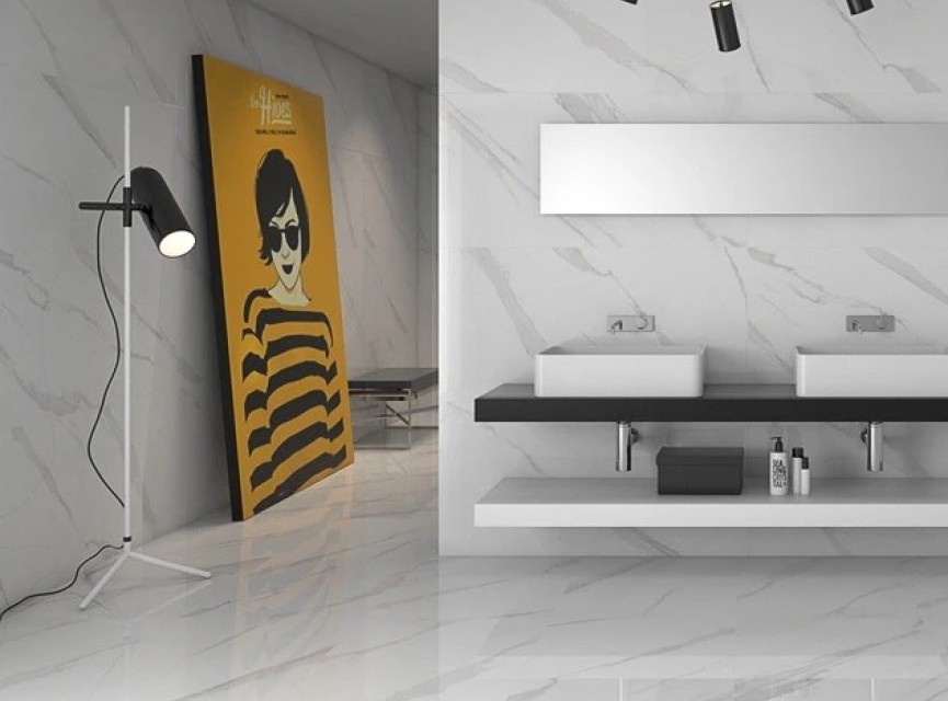 Hoogglans Statuario 60x120 Vloertegel / Wandtegel Woonkamer / Winkelruimte / Badkamer / Keuken
